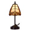 13" Bronze Abstract Round Tiffany Lamp With Cone Shade