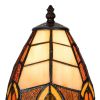 13" Bronze Abstract Round Tiffany Lamp With Cone Shade