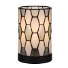 12" Bronze Abstract Tiffany Lamp With Cylinder Shade