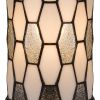 12" Bronze Abstract Tiffany Lamp With Cylinder Shade