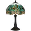 20" Bronze Dragonfly Round Tiffany Lamp With Dome Shade