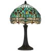 20" Bronze Dragonfly Round Tiffany Lamp With Dome Shade