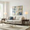 Set of 2  33"H Metal and Marble Buffet Lamp