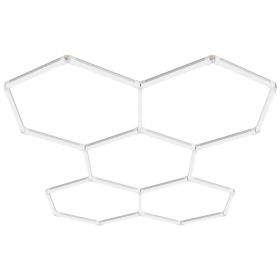 Hexagon Garage Lights, 26400LM, 6500K 5 Grid Systems Honeycomb Hexagonal Garage LED Lights
