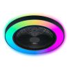 19-inch Black Ceiling Fan Light with LED RGB – Dimmable & Color-Changing, APP & Remote Control, Modern Smart Ceiling Fan for Living Room, Bedroom