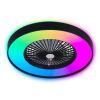 23 Inch Black Color Changing RGB LED Ceiling Fan Light with Dimmable Smart App and Remote
