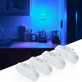 Blue Plug In LED Night Light 4 Pack With Light Sensor