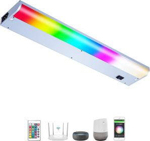 Smart Under Cabinet Lights Hardwired White and Color Changing Dimmable Undermount Light Work with Alexa Google App Remote Control. Direct Wire Under t