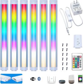 Plug in Under Cabinet Lighting Kit, Dimmable Kitchen Undercounter Lights, White & Color Ambiance Smart LED Bar Compatible with Alexa