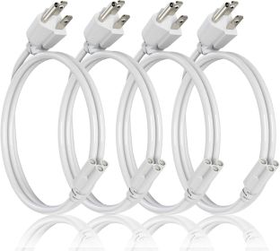 T8/T5 2FT Integrated LED Tube Light Fixture AC Power Cord Cable with 3-Prong US Plug for Garage, Workshop, Warehouse Commercial Lighting (4-Pack)
