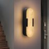13.8 Inch Natural Marble Black Wall Sconce Set of Two