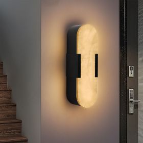 13.8 Inch Natural Marble Black Wall Sconce Set of Two