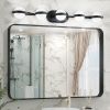 (NEW SKU:W1340P206793) 35" Modern Minimalist Bathroom Vanity Light, LED 5 Bulb Crystal Sand Acrylic Shades, Wall Mounted Decorative Lighting Fixture