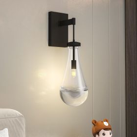 Modern Black Wall Sconce With Clear Glass