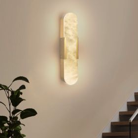 19.7 Inch Natural Marble Gold Wall Sconces Set of Two