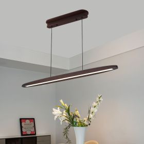 51 Inch Wooden LED Pendant Light Adjustable Hanging Light