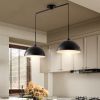 41" Industrial Modern Black Double Pendant Light – Adjustable Ceiling Hanging Lamp with Matte Finish for Dining Room, Kitchen
