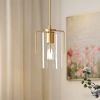 Farmhouse Gold Pendant Light 1 Light Clear Glass