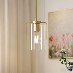 Farmhouse Gold Pendant Light 1 Light Clear Glass