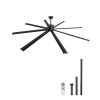 96 In Ceiling Fan without Light, 6-Speed Remote Control, Aluminum 8-Blade, Reversible DC Motor