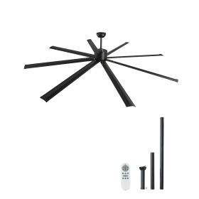 96 In Ceiling Fan without Light, 6-Speed Remote Control, Aluminum 8-Blade, Reversible DC Motor