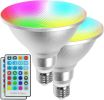 LED Par38 Flood Light Bulb Waterproof Outdoor, Color Changing Light, 30W=100W, Timing, 1800LM, Warm+Cool White