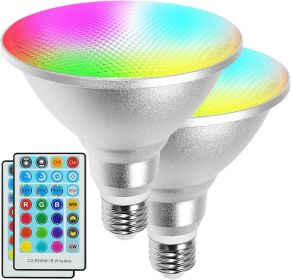 LED Par38 Flood Light Bulb Waterproof Outdoor, Color Changing Light, 30W=100W, Timing, 1800LM, Warm+Cool White