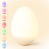 Egg Night Light for Nursery: Baby Night Lights Tap Lamp Stepless Dimming with Warm White and 7 RGB Colors Rechargeable Portable for Infant and Kids Be