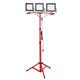 LED Work Light with Stand, 21000 Lumens, Three-Head Portable Camping Light with Individual Switch, Tripod Stand, 10.83 ft Power Cord