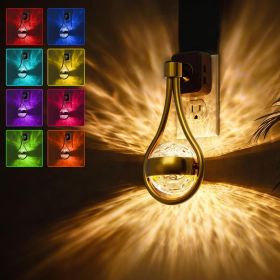 Night Lights Plug Into Wall: Star Projector RGB Night Light with 10 Color Change, Dusk to Dawn Sensor, 330°Rotating Globe Night Light for Bedroom