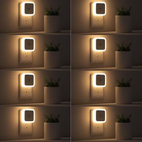 8 Pack Plug In LED Night Lights With Dusk To Dawn Sensor Warm White