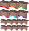 Color Changing Solar Deck Lights, 16 Pack Waterproof LED Lights for Decks,Stairs,Fences,Yards and Patios