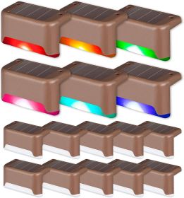 Color Changing Solar Deck Lights, 16 Pack Waterproof LED Lights for Decks,Stairs,Fences,Yards and Patios