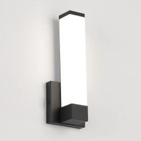 Dimmable Wall Lights for Bedroom Modern Black Indoor LED Hallway Sconces Corner Light 12" Inch Height 12W 4000K Bedside Stair Sconces Wall Lighting La