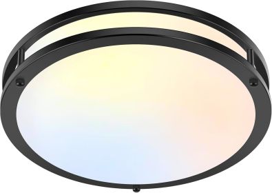 13 Inch Black 36W LED Flush Mount Ceiling Light 3600 Lumens With 5 Color Temperatures