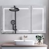 White LED Bathroom Mirror Cabinet With Three Doors