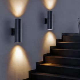 18 Inch Matte Black Outdoor Wall Sconce 2 Pack