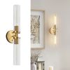 Gold Hardwired Wall Sconces With Clear Glass