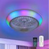 15 Inch RGB Dimmable Bladeless Ceiling Fan With Light And 6 Speed Remote