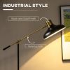 Floor Lamp Black and Gold, Adjustable with Foot Switch