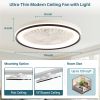 19 Inch RGB Color Changing Dimmable Flush Mount Bladeless Ceiling Fan With Speed Remote