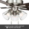 52" Bronze Transitional Ceiling Fan, 5 Reversible Blades, 3 LED Bulbs Included