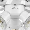 52" White 3 Light 5 Blade Ceiling Fan with LED Light Kit and Clear Glass Shades