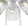 52" White 3 Light 5 Blade Ceiling Fan with LED Light Kit and Clear Glass Shades