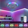 15 Inch RGB Dimmable Bladeless Ceiling Fan With Light And 6 Speed Remote