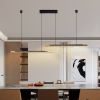 75-inch Modern Black and Gold LED Pendant Light, Adjustable Hanging Light for Dining Room, Kitchen, Living Room – Sleek Dual Tube Design