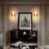 13.8 Inch Natural Marble Black Wall Sconce Set of Two