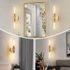 Gold Hardwired Wall Sconces With Clear Glass