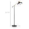 Floor Lamp Black and Gold, Adjustable with Foot Switch