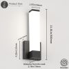 Dimmable Wall Lights for Bedroom Modern Black Indoor LED Hallway Sconces Corner Light 12" Inch Height 12W 4000K Bedside Stair Sconces Wall Lighting La